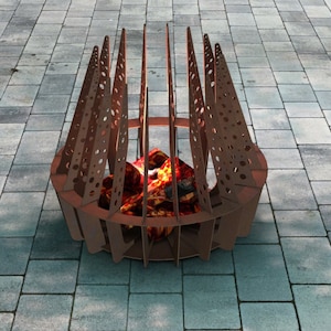 Fire pit DXF files, No Welding, No screws, for plasma, laser cutting, CNC. Portable Fire Pit for Garden Or Camping