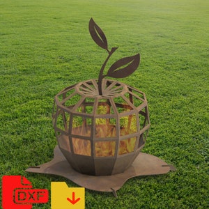 Apple, Fire Pit portable,DXF files for plasma, laser cutting, fire pit for garden, welded fire pit for camping.