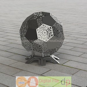 Ball Fire Pit DXF files for plasma, laser cutting, CNC. Portable Fire Pit for Garden, Welded Fire Pit For Camping, DIY Firepit.