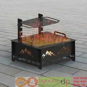 Fire Pit Dxf Files,Fire Pit Portable,Diy Fire Pit, BBQ Dxf files for plasma, Grill Fire Pit, Dxf For Cnc ,Foldable Fire Pit, Laser Cut File