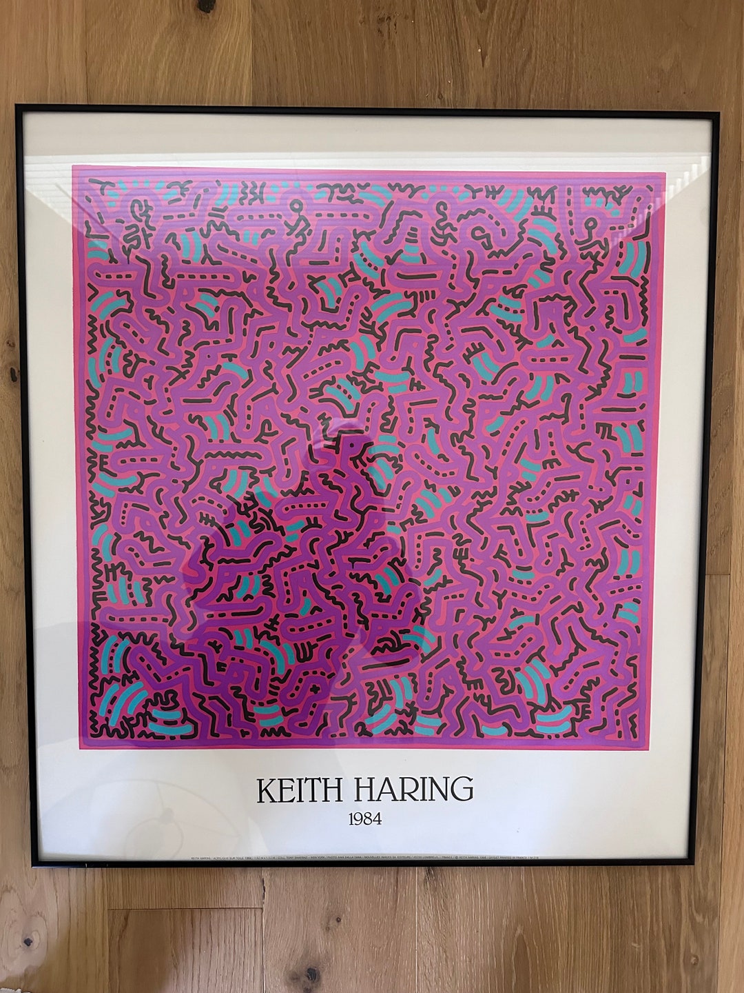 Keith Haring 'untitled (pink)' 1984 Framed Original Offset