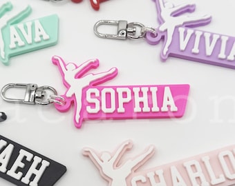 Ballet Ballerina Personalized Keychain / Keyring / Bag Tag / Name Tag - 3D Printed Plastic