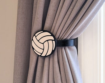 Volleyball Curtain Holdbacks/Tiebacks 3D Printed Plastic (Set of 2)