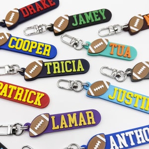 NFL color-themed American Football Personalized Keychain / Keyring / Bag Tag / Name Tag - 3D Printed Hard Plastic