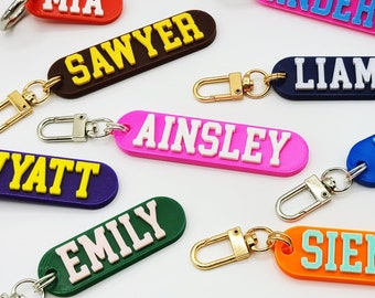 Personalized Name Keychain / Multicolor Personalized Keychain / Keyring / Bag Tag / Name Tag - 3D Printed Plastic