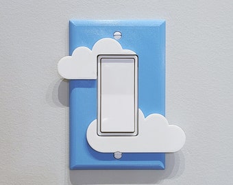 Clouds In The Sky  Switch Plate Cover 3D Printed Plastic (1-Gang Toggle) - A type