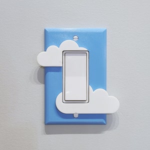 Cubierta de placa de interruptor de plástico impreso en 3D &quot;Nubes en el cielo&quot; (1 unidad) - Tipo A