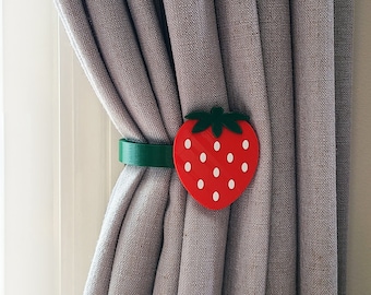 Strawberry Shape Curtain Holdbacks/Tiebacks 3D Printed Plastic (Set of 2)