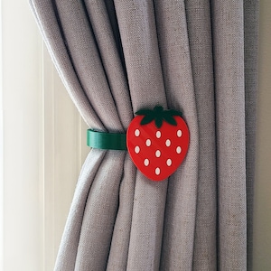 Replaceable Strawberry Shape Curtain Holdbacks/Tiebacks 3D Printed Plastic (Set of Left and Right)