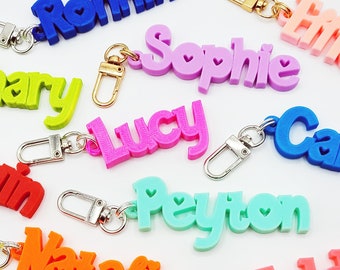 Personalized 3D Keychain / Keyring / Bag Charm / Name Tag - 3D Printed Plastic