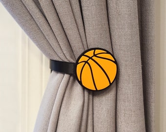 Basketball Curtain Holdbacks/Tiebacks 3D Printed Plastic (Set of 2)