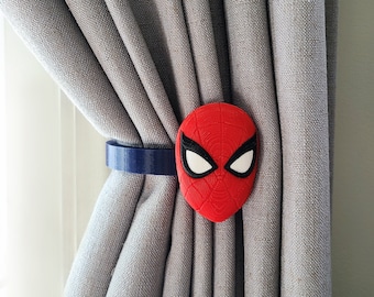 Spiderman Head Shape Curtain Holdbacks/Tiebacks 3D Printed Plastic (Set of 2)