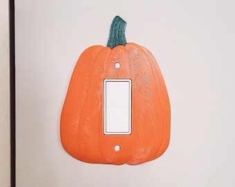 Halloween Pumpkin Switch Plate Cover 3D Printed Plastic (1-Gang) - A type