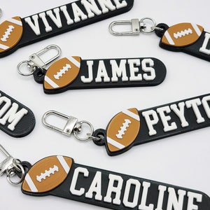 American Football Personalized Keychain / Keyring / Bag Tag / Name Tag - 3D Printed Plastic