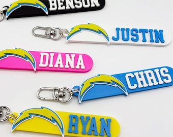 Personalized NFL Themed Football Keychain | Custom 3D Printed Bag Tag, Name Tag, Kids Gift