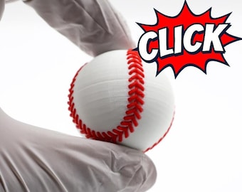 Baseball Clicker Keychain | 3D Printed Fidget Toy | Baseball Gift for Players, Coaches & Fans