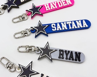Personalized NFL Themed Football Keychain | Custom 3D Printed Bag Tag, Name Tag, Kids Gift