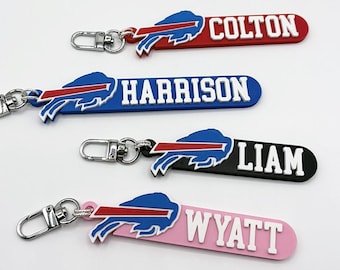 Personalized NFL Themed Football Keychain | Custom 3D Printed Bag Tag, Name Tag, Kids Gift