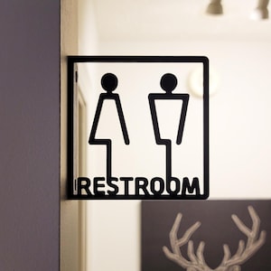 Restroom Wall Sign 3D Printed Plastic