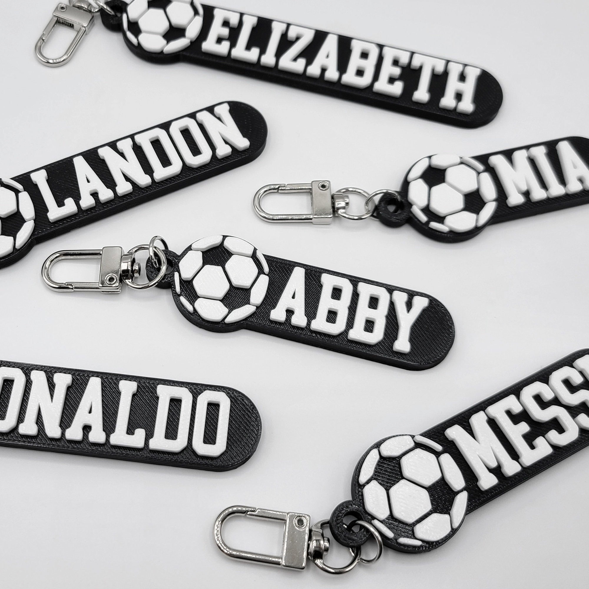 Soccer Personalized Keychain Keyring Bag Tag Name Tag 3D Printed Etsy