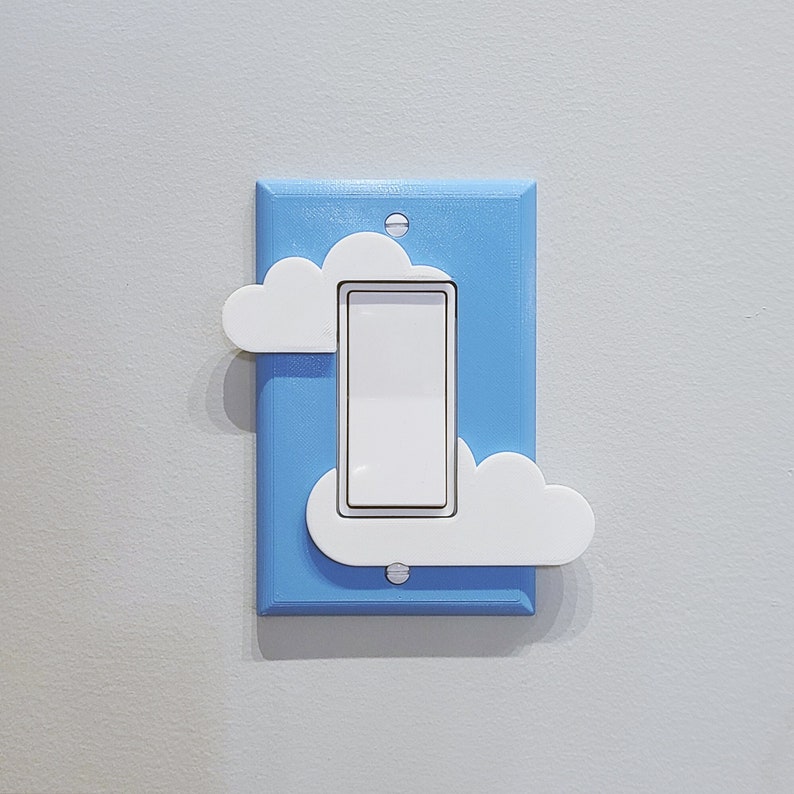 Clouds In The Sky Switch Plate Cover 3D Printed Plastic 1-Gang Toggle A type image 1