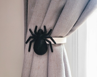 Spider Shape Halloween Curtain Holdbacks/Tiebacks 3D Printed Plastic (Set of 2)