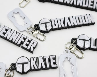 Llavero mandaloriano personalizado / llavero / dije para bolso / etiqueta con nombre - Plástico impreso en 3D