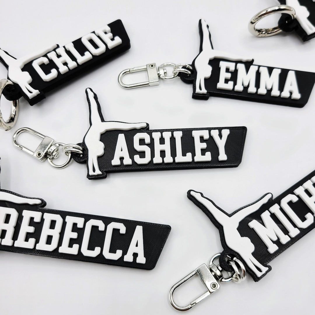 Gymnastics Personalized Keychain / Keyring / Bag Tag / Name Tag 3D