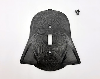 Darth Vader Switch Plate Cover 3D Printed Plastic (1-Gang Toggle) - B type