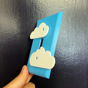 Clouds In The Sky Switch Plate Cover 3D Printed Plastic 1-Gang Toggle B type image 3