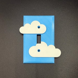 Clouds In The Sky Switch Plate Cover 3D Printed Plastic 1-Gang Toggle B type image 2
