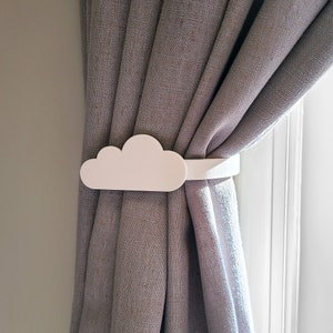 Replaceable Cloud Shape Curtain Holdbacks/Tiebacks 3D Printed Plastic (Set of left and right)