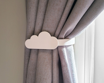 Cloud Shape Curtain Holdbacks/Tiebacks 3D Printed Plastic (Set of 2)