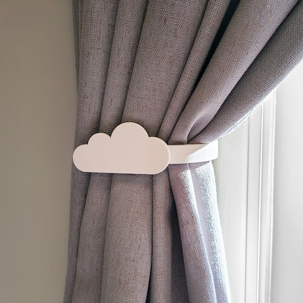 Cloud Shape Curtain Holdbacks/Tiebacks 3D Printed Plastic (Set of 2)