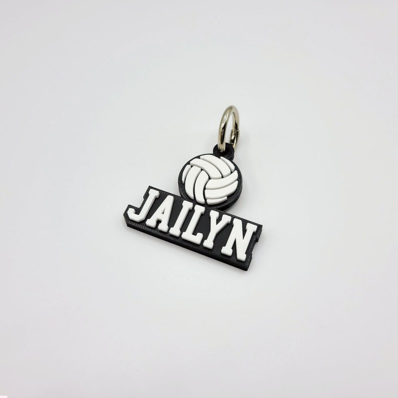 Sports Baseball/Basketball/Football/Golf/Soccer/Softball/Tennis/Volleyball Personalized Keychain / Keyring / Bag Tag 3D Printed Plastic Volleyball