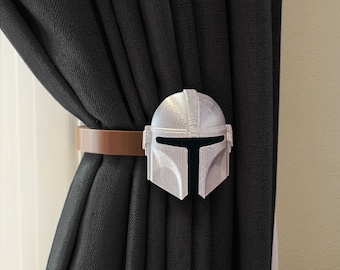 Mandalorian Curtain Holdbacks/Tiebacks 3D Printed Plastic (Set of 2)