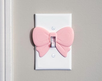 Baby Pink Bow Switch Plate Cover 3D Printed Plastic (1-Gang) - B type