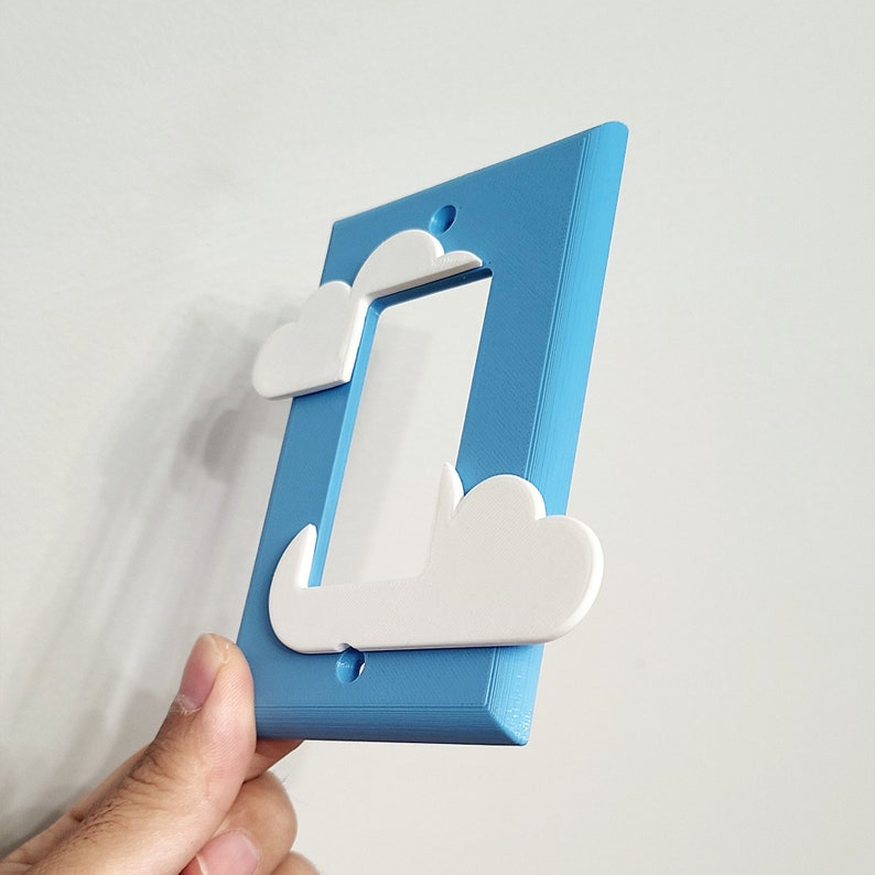 Clouds In The Sky Switch Plate Cover 3D Printed Plastic 1-Gang Toggle A type image 2