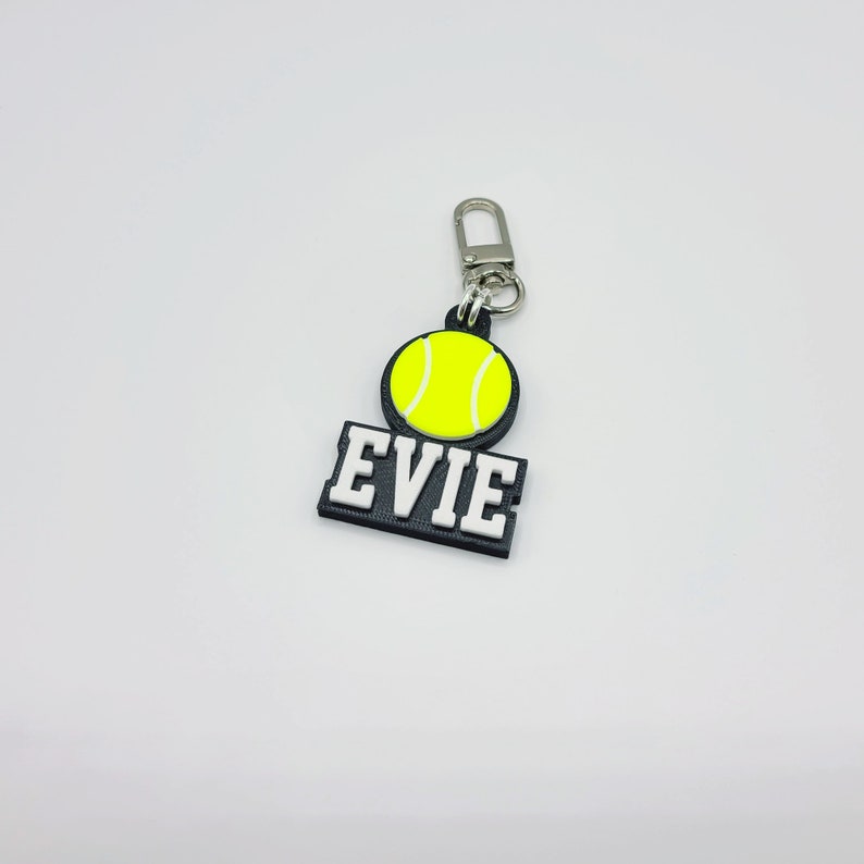 Sports Baseball/Basketball/Football/Golf/Soccer/Softball/Tennis/Volleyball Personalized Keychain / Keyring / Bag Tag 3D Printed Plastic Tennis