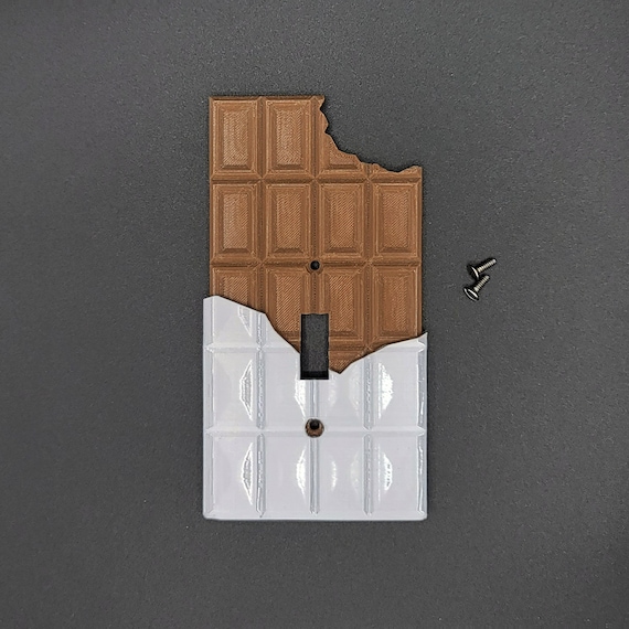 Milk Chocolate Bar Switch Plate Cover 3D Printed Plastic (1-Gang) - B type