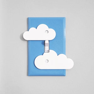 Clouds In The Sky Switch Plate Cover 3D Printed Plastic 1-Gang Toggle B type image 1