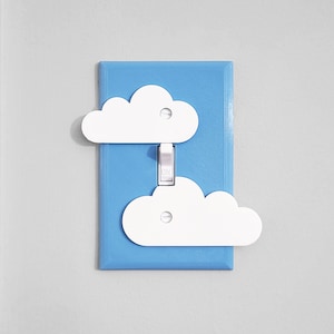 Clouds In The Sky  Switch Plate Cover 3D Printed Plastic (1-Gang Toggle) - B type