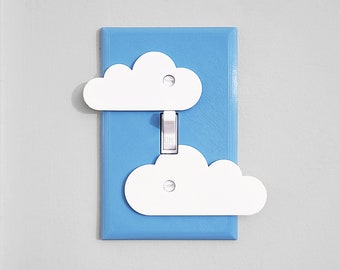 Clouds In The Sky  Switch Plate Cover 3D Printed Plastic (1-Gang Toggle) - B type