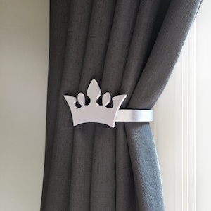 Tiara Crown Curtain Holdbacks/Tiebacks 3D Printed Plastic Set of 2 image 8