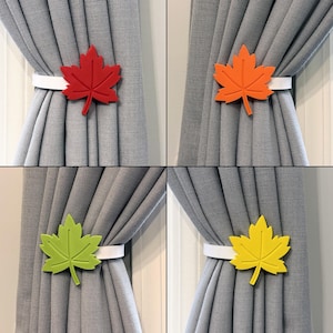 Autumn Leaf Curtain Tiebacks: Replaceable, 3D Printed Plastic Holdbacks (Set of Left and Right)