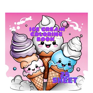 Ice cream coloring book for kids