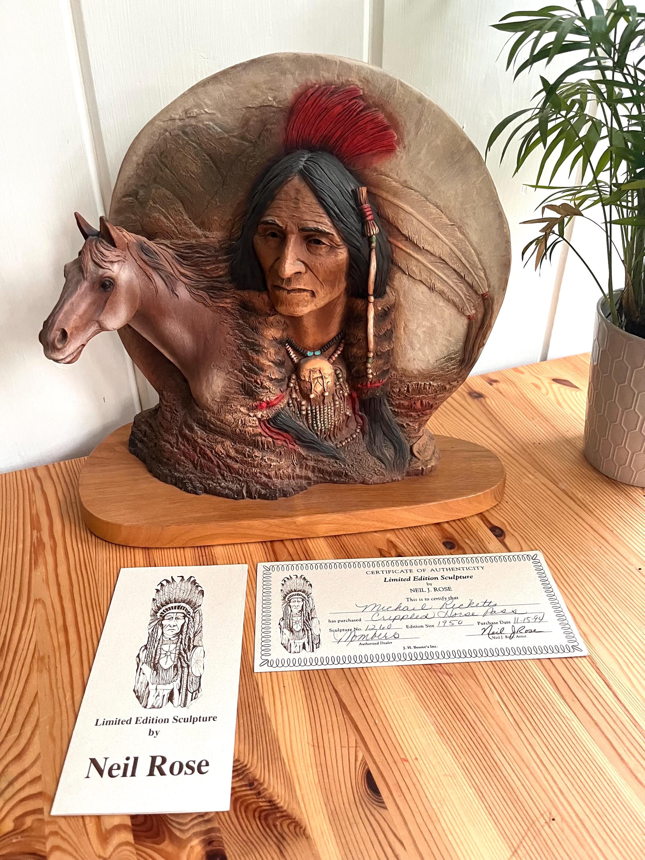 Neal J Rose ネイティブアメリカン　木彫りアートワーク Neil J Rose - Etsy