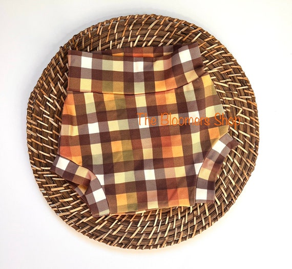 Fall Bummies, Buffalo Plaid, Orange Rust Plaid, Baby Fall Gift, Toddler Shorties, Pumpkin Patch Outfit, Fall Baby Shower