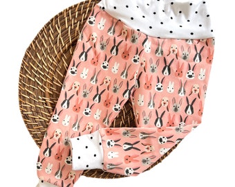Baby Girl Bunny Leggings, Girls Leggings, Toddler Boho Outfit, Spring Girls Leggings, Baby Girl Joggers, Baby Shower Gift