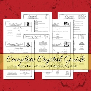 Crystals Guide Grimoire pages for any Book of Shadows